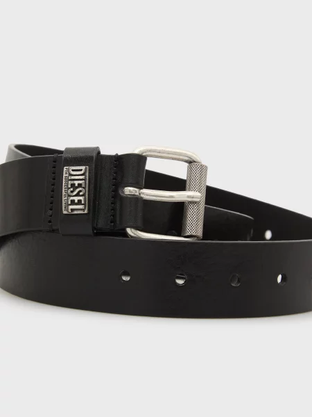 Шкіряний ремінь Diesel чорний