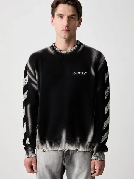 Off-White pulover din pentru bărbați alb