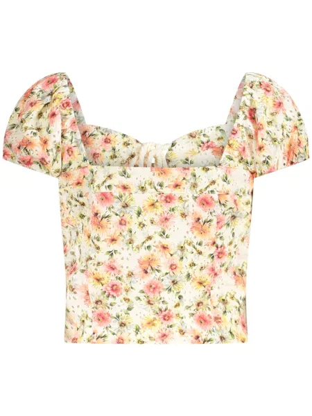 Блуза Guess ELIANE дамска бежово с изчистен дизайн розово