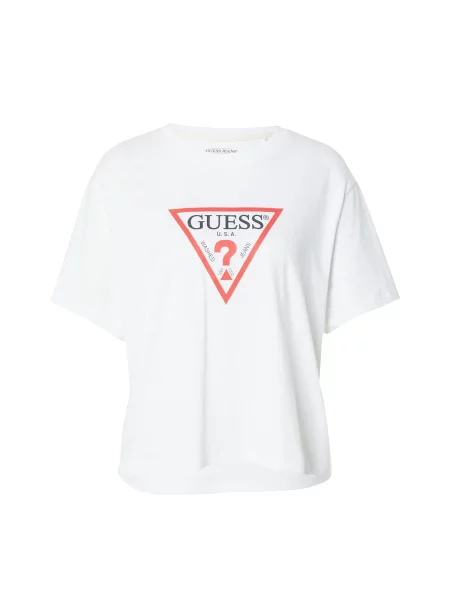 Tricou Guess Jeans clasic scurt alb