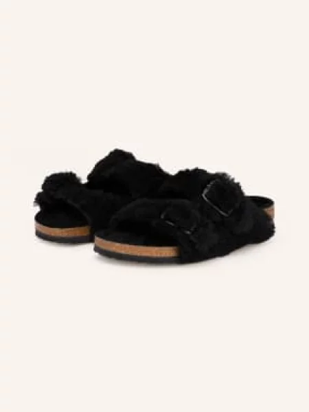 Birkenstock Pantofle Arizona Big Buckle Shearling Teddy černá