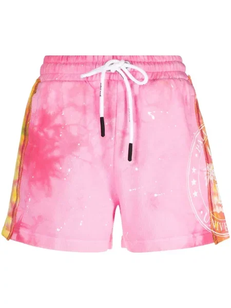 Pantaloni scurți Palm Angels cu legături alergare roz