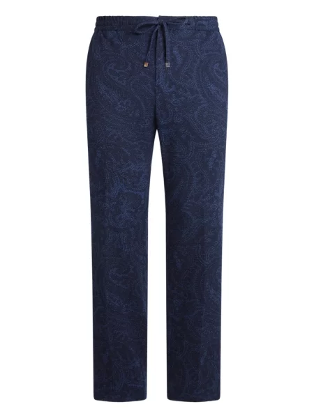 Pantaloni Etro cu model paisley albastru