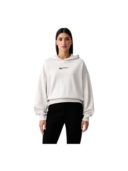 Bluza z kapturem Karl Lagerfeld z kapturem szara