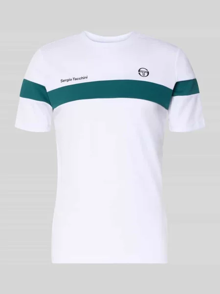 T-shirt w kroju regular fit z nadrukiem logo model Leone' Sergio Tacchini biała