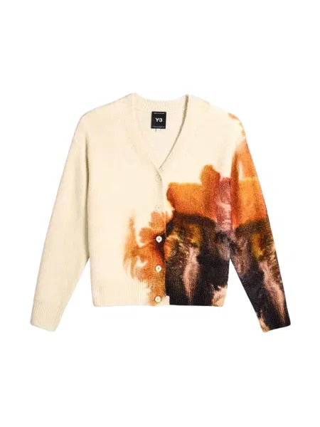 Wielobarwność graficzny kardigan Adidas wełniany