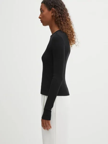 Лонгслів з домішкою вовни Maison Margiela чорний