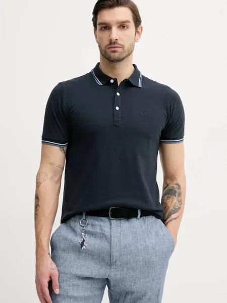 Lindbergh polo gładki granatowy