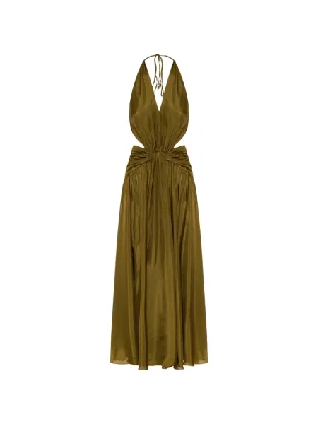 Rochie maxi Zimmermann cu gât halter verde