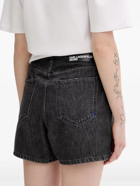 Дънкови шорти Karl Lagerfeld Jeans с автограф сиво