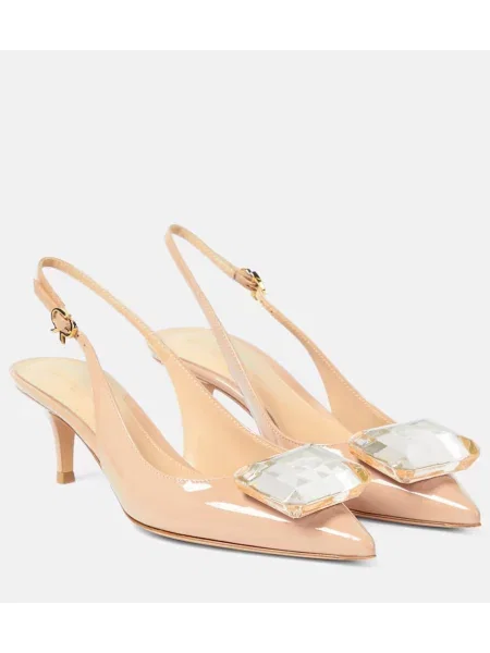 Pantofi cu toc Gianvito Rossi din piele de lac slingback