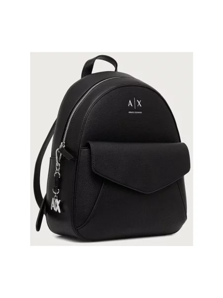 Plecak Armani Exchange skórzany czarny