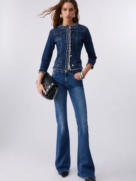 Liu Jo Geacă de primăvară-toamnă denim albastru