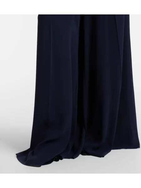 Pantaloni Max Mara cu talie înaltă albastru