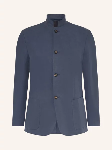 Eleventy Sako Slim Fit S Lnem tmavě modrá