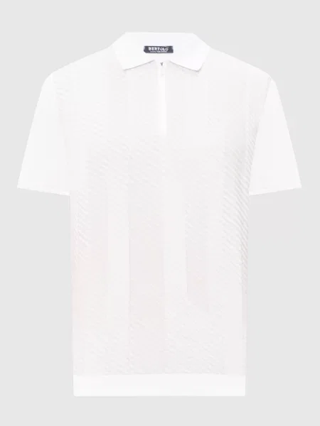 Поло у візерунок смужка Bertolo Cashmere біле