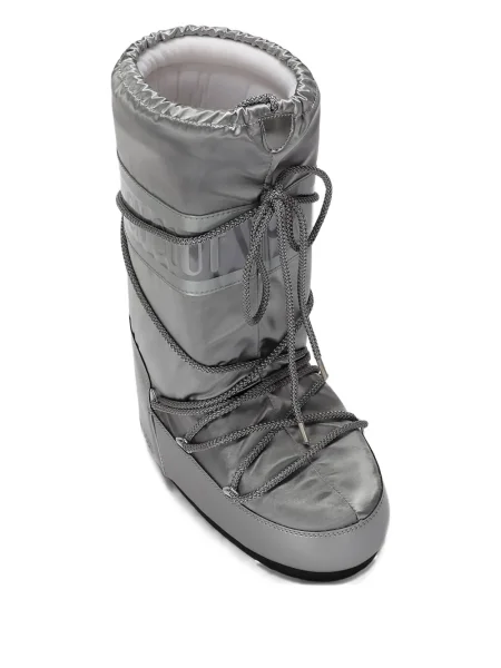 Botine Moon Boot cu șireturi din dantelă gri