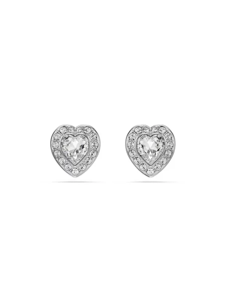 Kolczyki Swarovski eleganckie w serca szare
