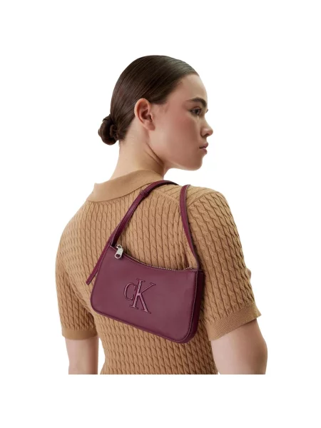 Calvin Klein Torbica Bold Ck Mini Bag Tamnocrvena crvena