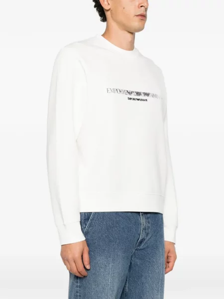 Φούτερ Emporio Armani με σχέδιο με στρογγυλή λαιμόκοψη λευκό