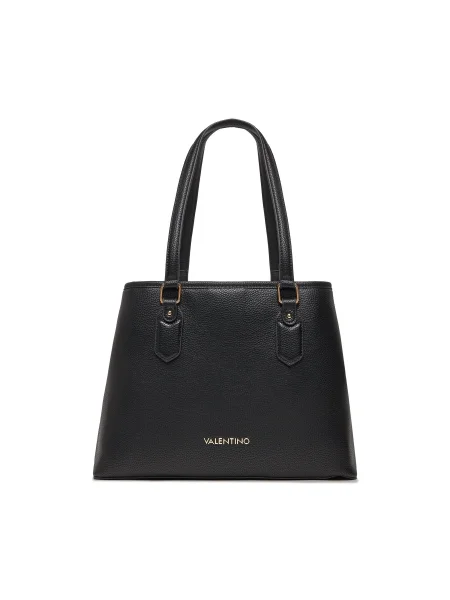 Shopper kabelka Valentino z ekologickej kože čierna