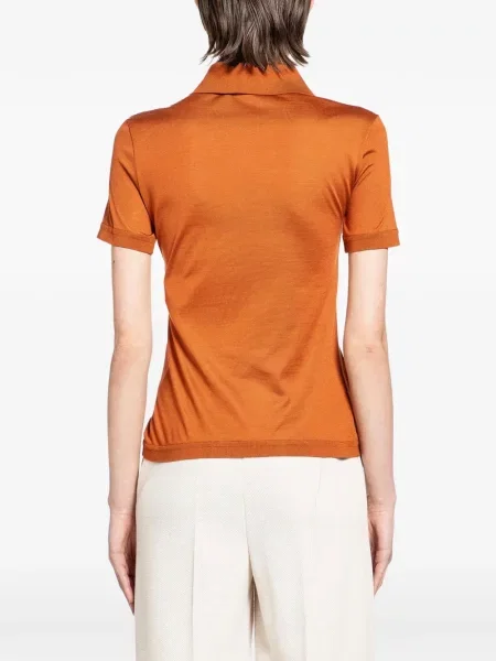 Polo Max Mara de mătase scurt portocaliu