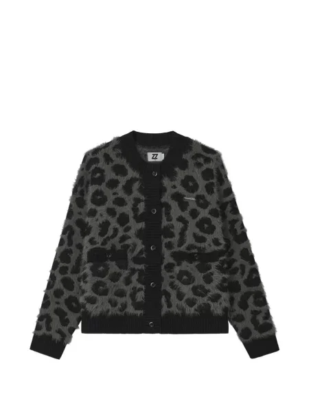 Cardigan Izzue cu imagine cu model leopard gri