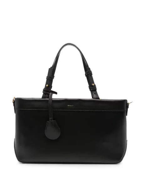 Geantă shopper Bally din piele cu imagine negru