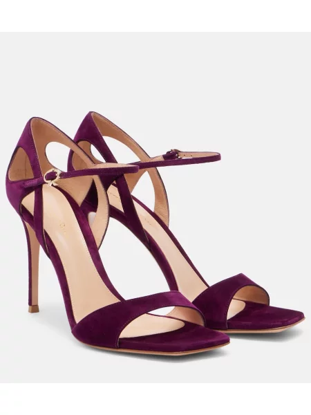 Sandale Gianvito Rossi din piele de căprioară violet