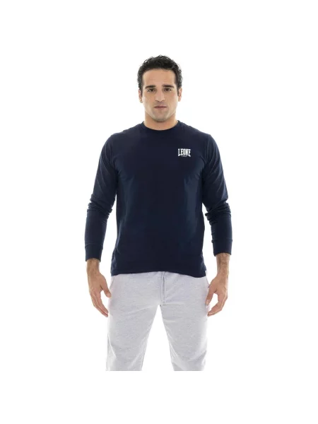 Lung tricou Leone 1947 cu mâneci lungi cu autograf albastru