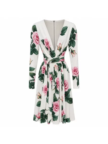 Sukienka Dolce And Gabbana kopertowa biała