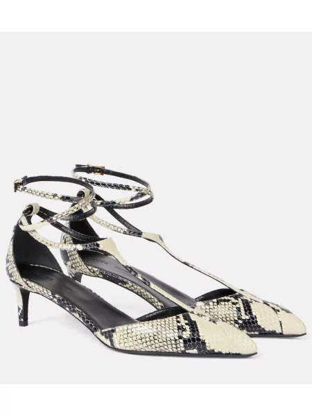 Pantofi cu toc Khaite din piele cu model piele de șarpe