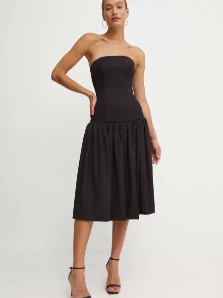 La Mania rochie midi evazati GRAZIE negru