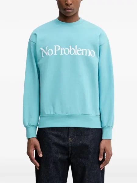 Lung tricou No Problemo cu imagine albastru