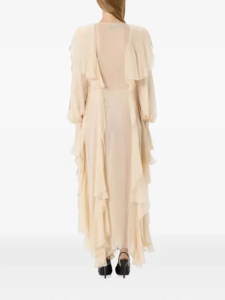Rochie maxi Blumarine cu decolteu în V cu volane