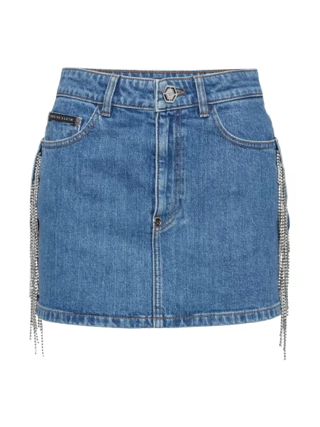 Spódnica jeansowa Philipp Plein niebieska