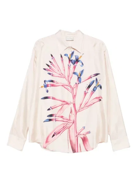 Květinová dlouhá košile Pierre-louis Mascia s potiskem růžová