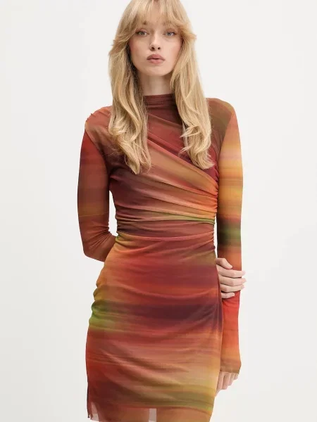 Mała mały sukienka mini Desigual garniturowa pomarańczowa