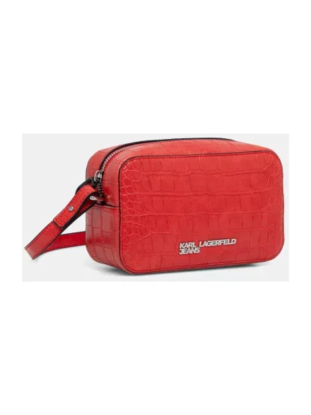 Karl Lagerfeld Jeans torebka crossbody z imitacji skóry czerwona