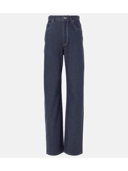 Blugi Loro Piana cu talie înaltă albastru