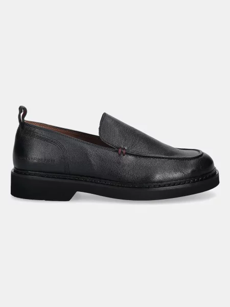 Tommy Hilfiger mokasyny skórzane HILFIGER ULTRA LIGHT TBL L LOAF czarny