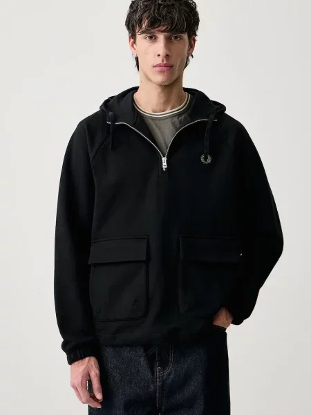 Fred Perry bluza z kapturem czarna