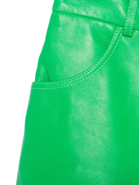 Pantaloni scurți Mitiliane Couture din piele verde