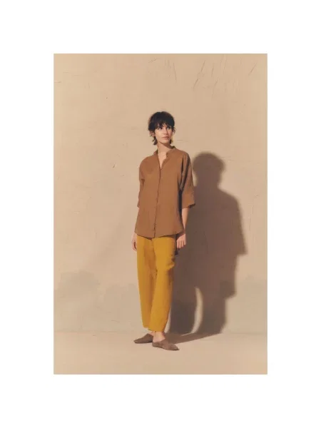 Spodnie Cortana wełniane żółte