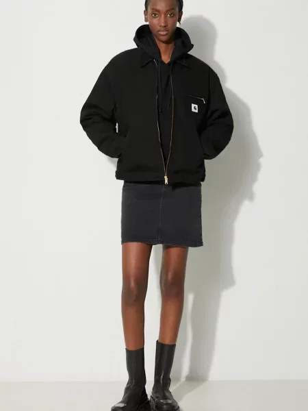 Свитер Carhartt Wip с капюшоном с аппликацией черный