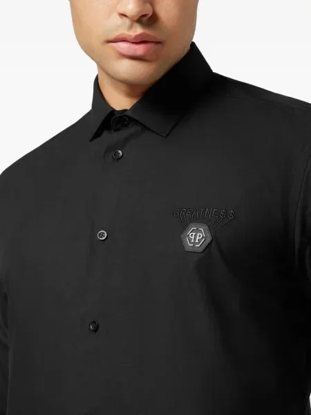 Cămașă Philipp Plein cu broderie negru