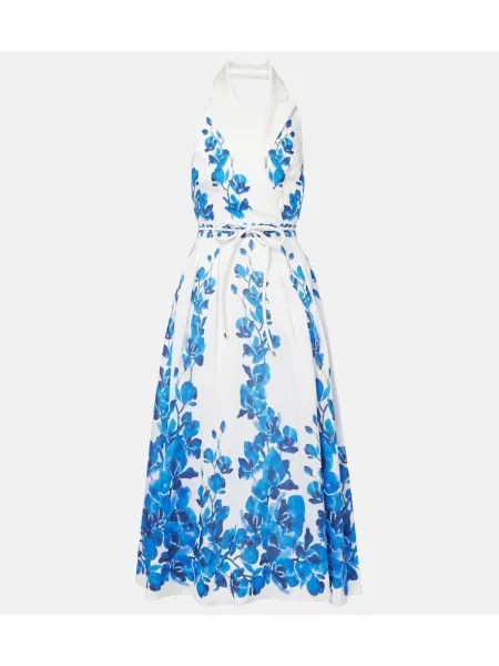 Rochie midi Rebecca Vallance cu model floral până la genunchi de costum albastru