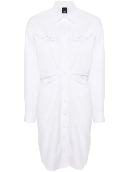 Rochie tip cămașă Pinko alb