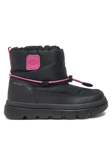 Śniegowce dziecięce Geox Willaboom ABX black / fuchsia czarne
