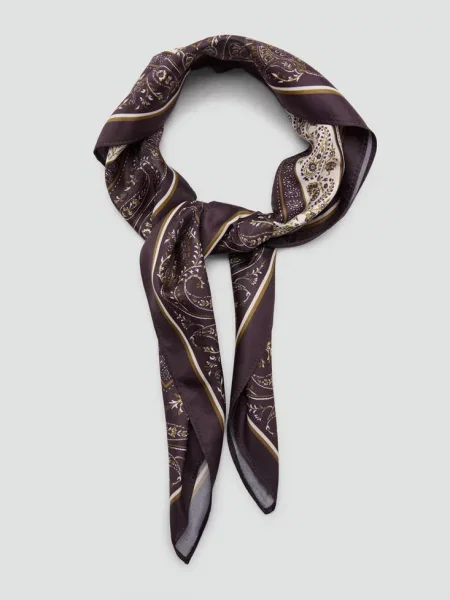 Chustka ze wzorem paisley burgund Kobieta uniwersalny MANGO
